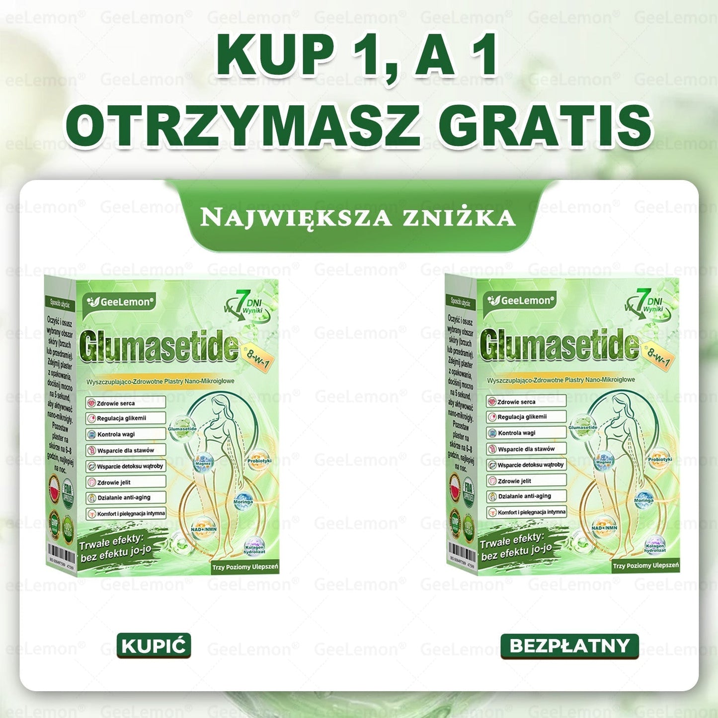 ⭐Oficjalny Sklep | 🇵🇱 𝐆𝐞𝐞𝐥𝐞𝐦𝐨𝐧® Glumasetide 8 w 1 Smukły i Zdrowy Nano Plaster z Mikronakłuciami ✅ Na otyłość, wiotką skórę, cukrzycę, bezdech senny, problemy ze stawami i wiele więcej