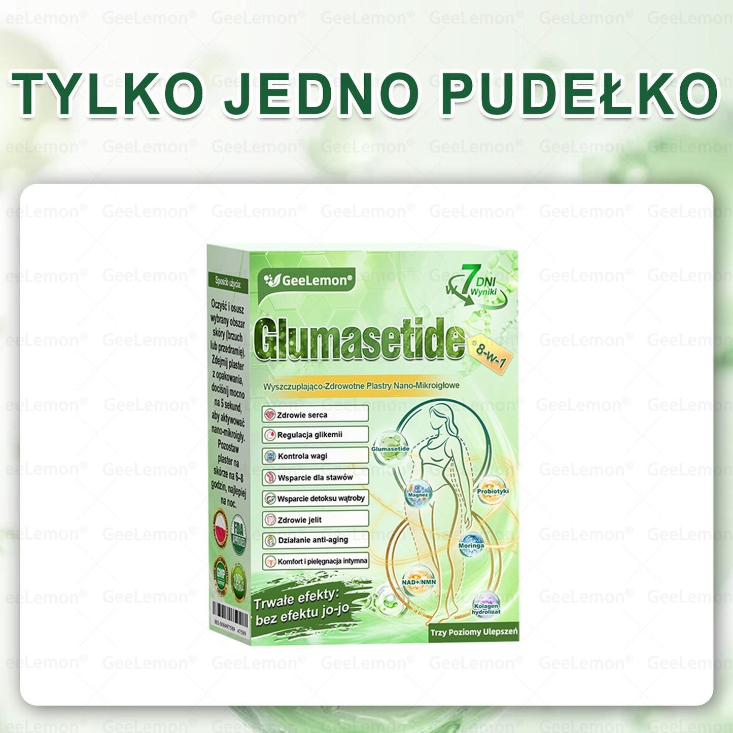 ⭐Oficjalny Sklep | 🇵🇱 𝐆𝐞𝐞𝐥𝐞𝐦𝐨𝐧® Glumasetide 8 w 1 Smukły i Zdrowy Nano Plaster z Mikronakłuciami ✅ Na otyłość, wiotką skórę, cukrzycę, bezdech senny, problemy ze stawami i wiele więcej