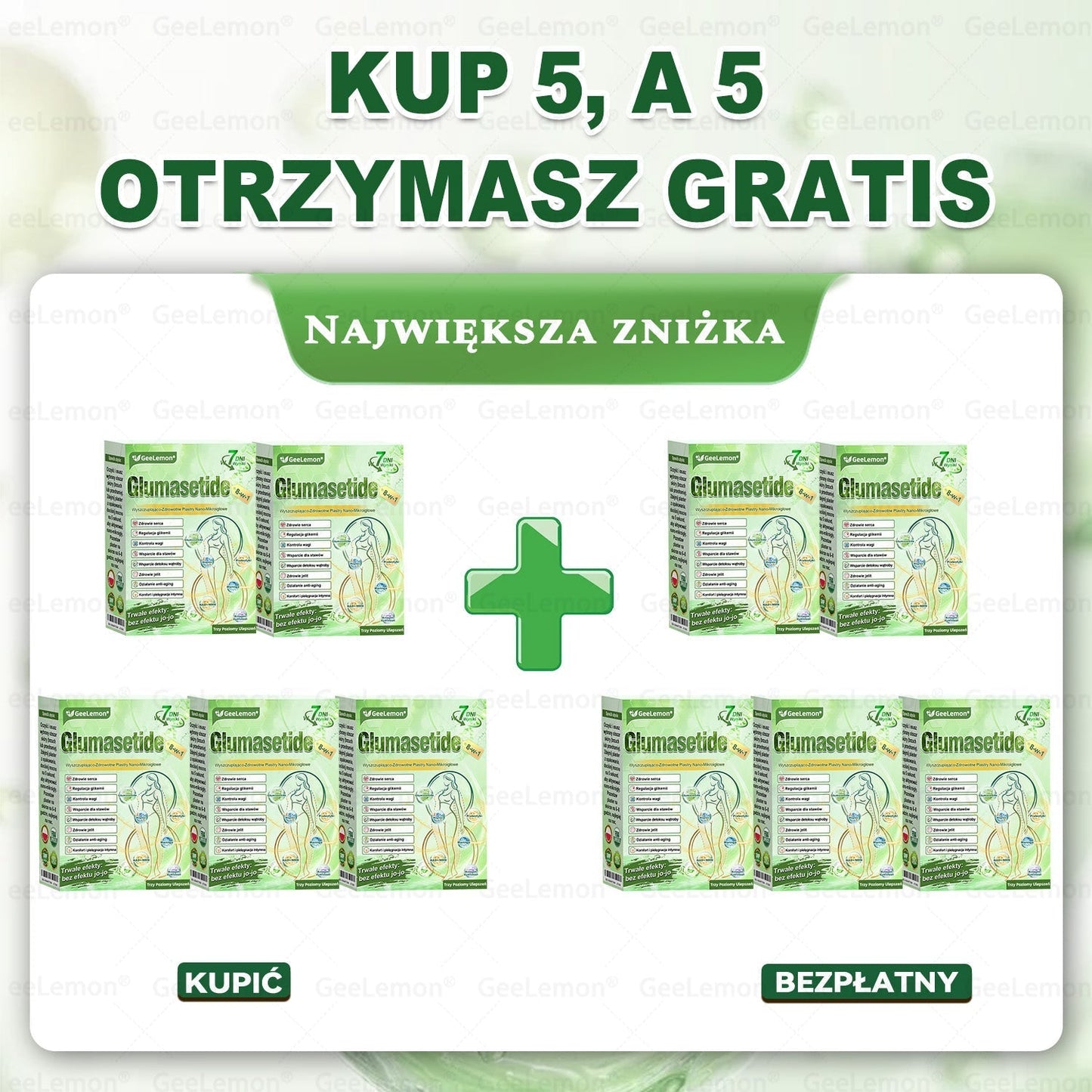 ⭐Oficjalny Sklep | 🇵🇱 𝐆𝐞𝐞𝐥𝐞𝐦𝐨𝐧® Glumasetide 8 w 1 Smukły i Zdrowy Nano Plaster z Mikronakłuciami ✅ Na otyłość, wiotką skórę, cukrzycę, bezdech senny, problemy ze stawami i wiele więcej